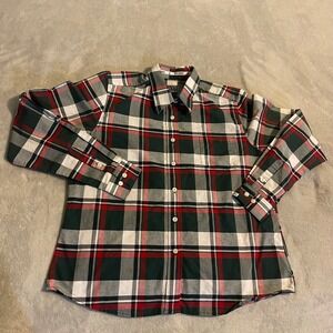 Vintage ROCKIES Mens Large Plaid Long Sleeve Button Up Shirt 100 Cotton Western